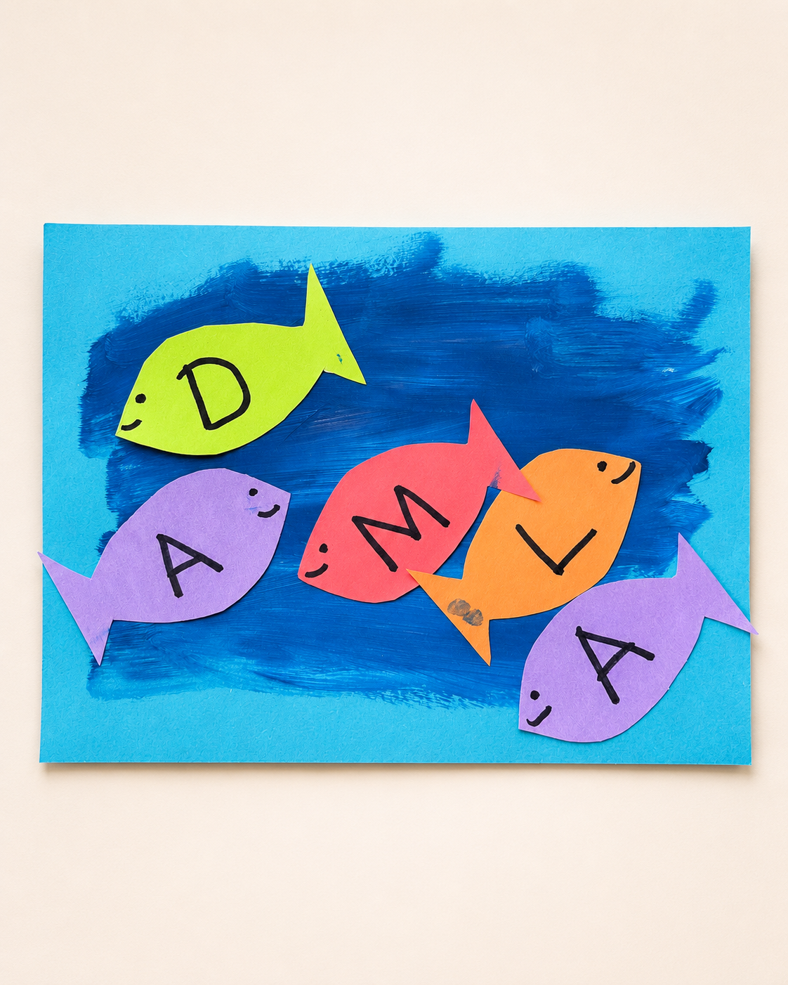 Colorful fish name craft